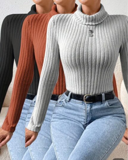 3 Slim Bodysuit long sleeve turtleneck
